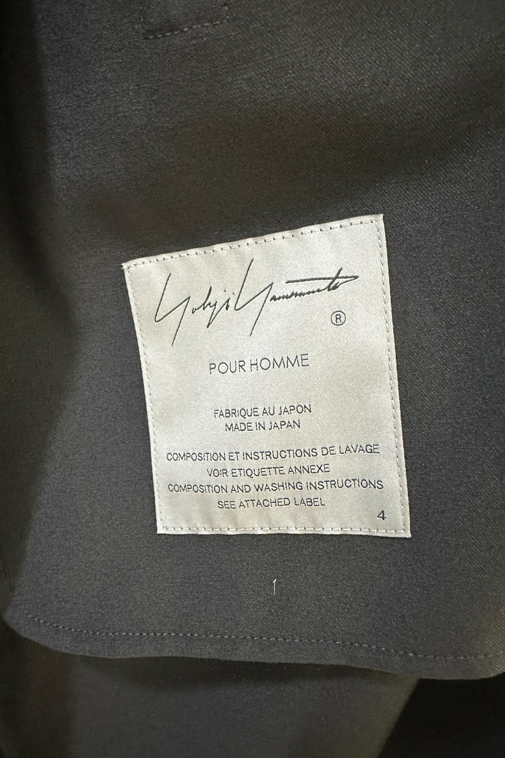 Yohji Yamamoto Pour Homme Light Weight Wool Coat