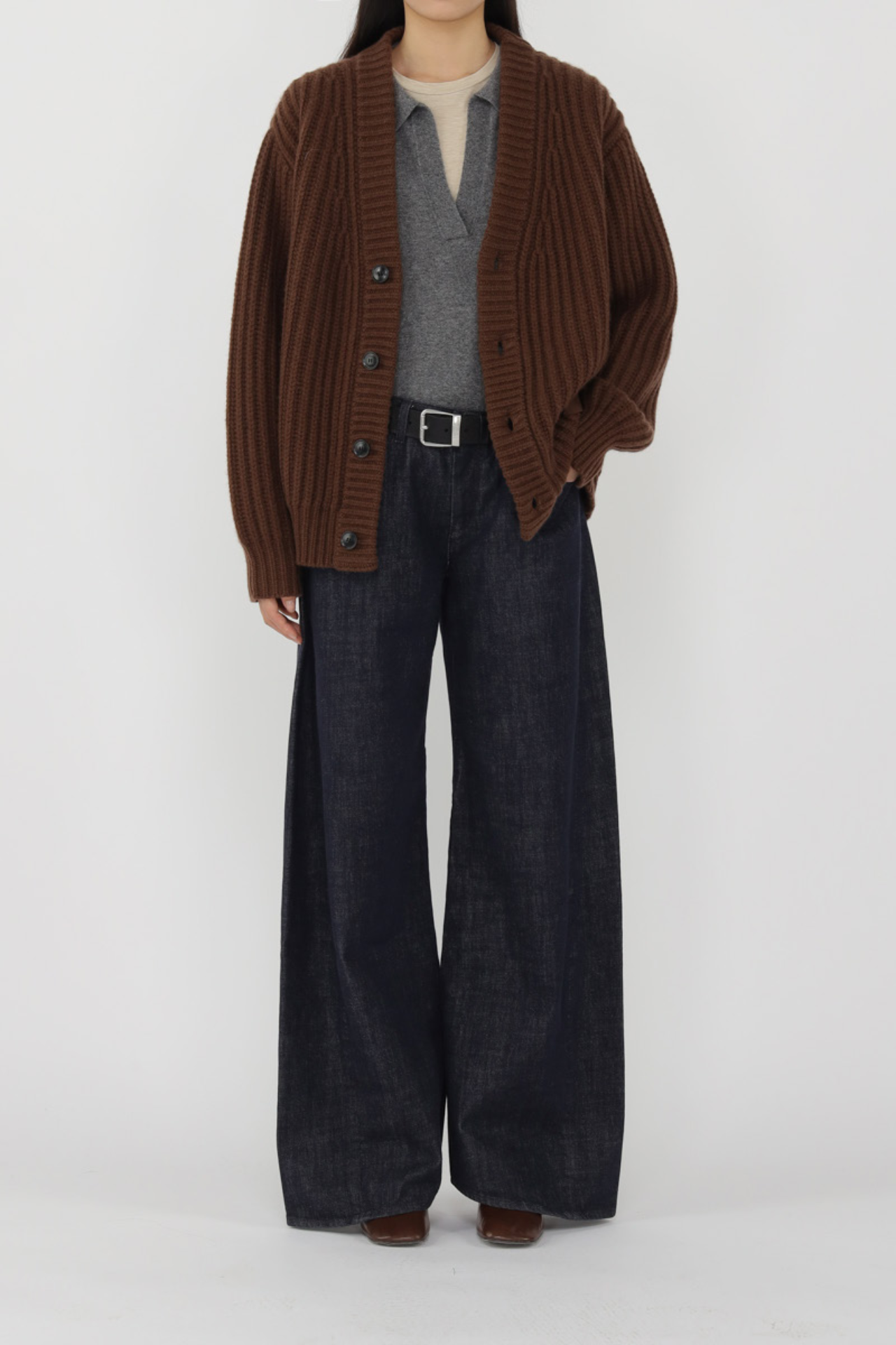 Textured Cardigan TMO25AWKN07BRO