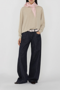 Oversize Round Neck Long Sleeve T-Shirt TMO25AWLT03APT