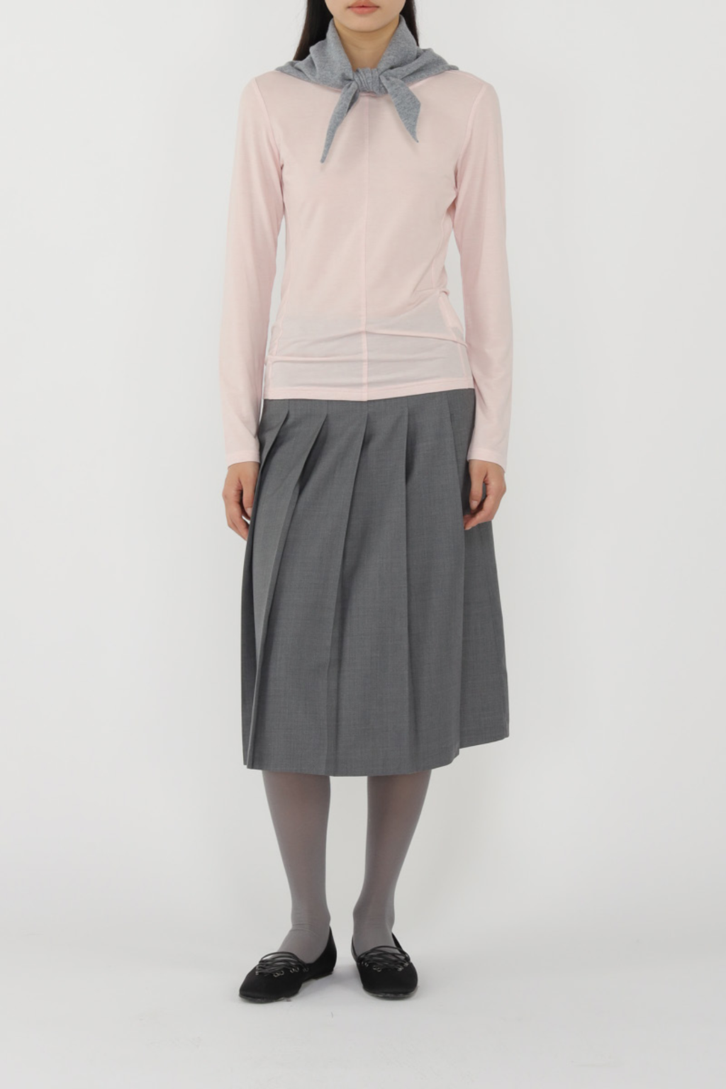Slim Round Neck Long Sleeve T-Shirt TMO25AWLT02PNK