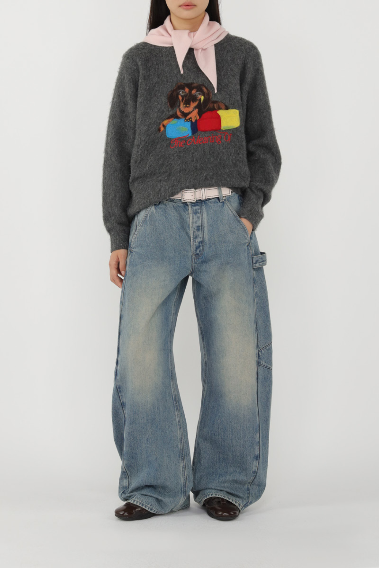 Loose Round Neck Sweater TMO25AWKN13DGY