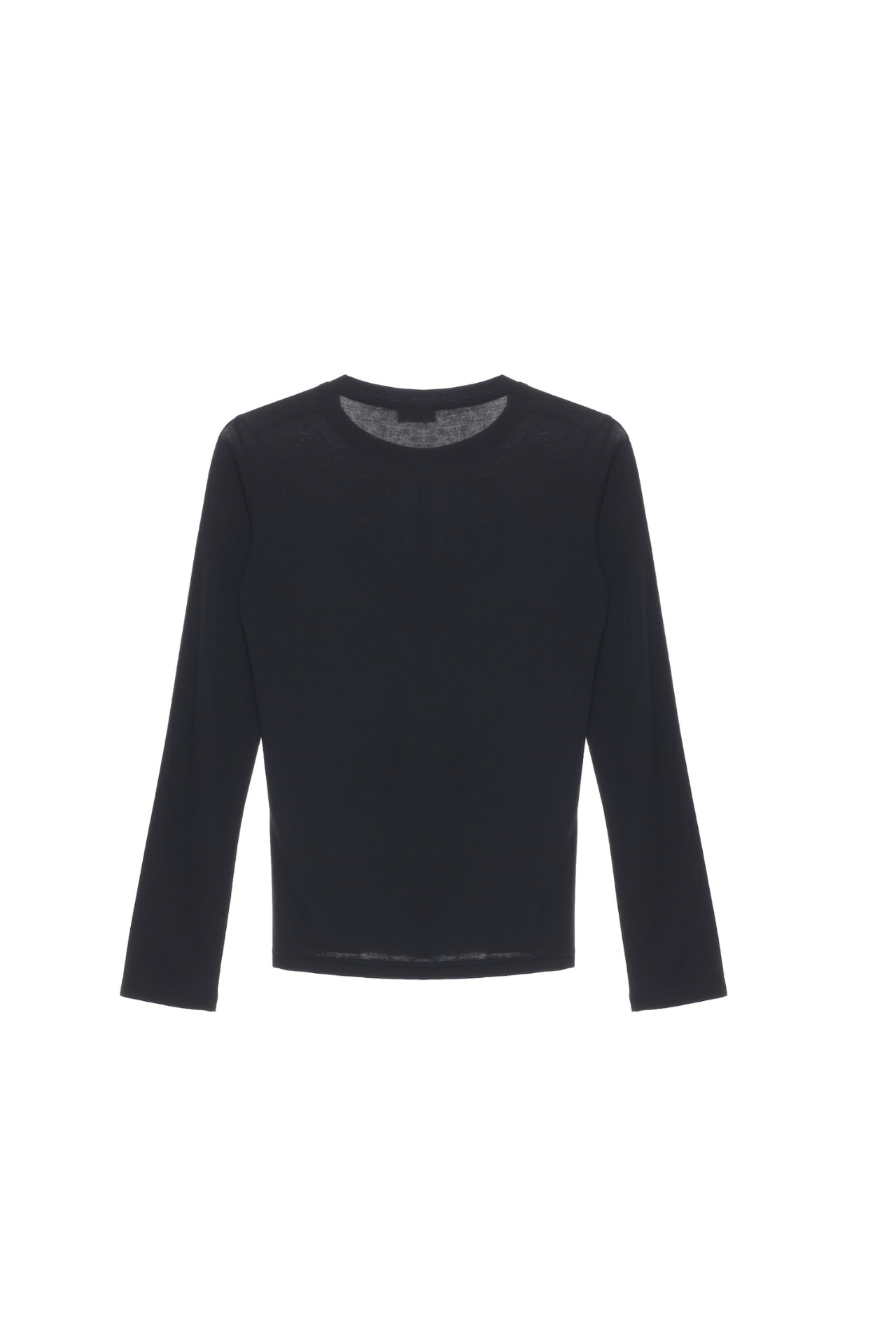 Slim Round Neck Long Sleeve T-Shirt TMO25AWLT02BLK