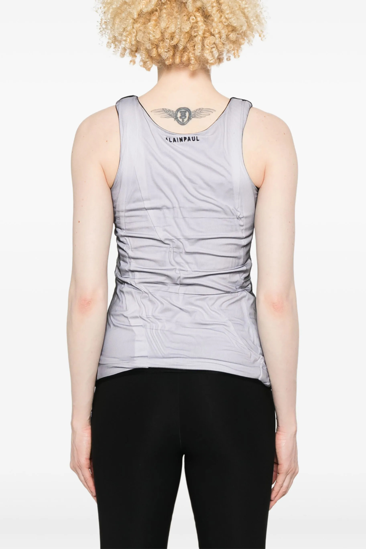 ALAINPAUL mesh-overlay tank top