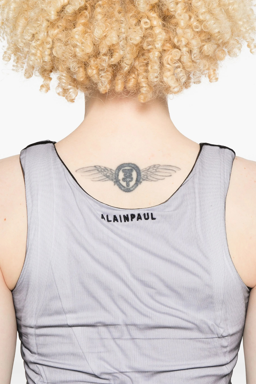 ALAINPAUL mesh-overlay tank top