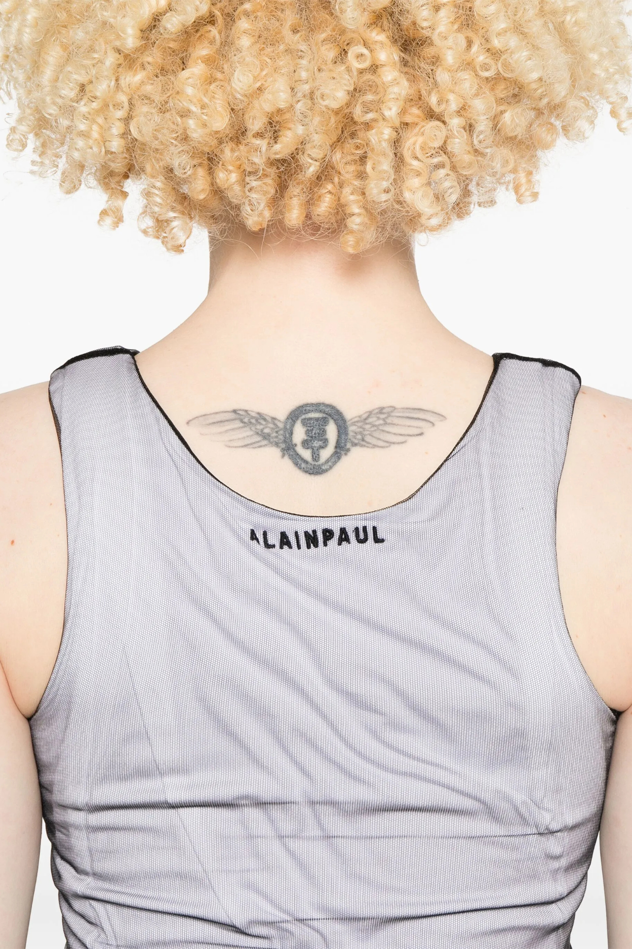 ALAINPAUL mesh-overlay tank top
