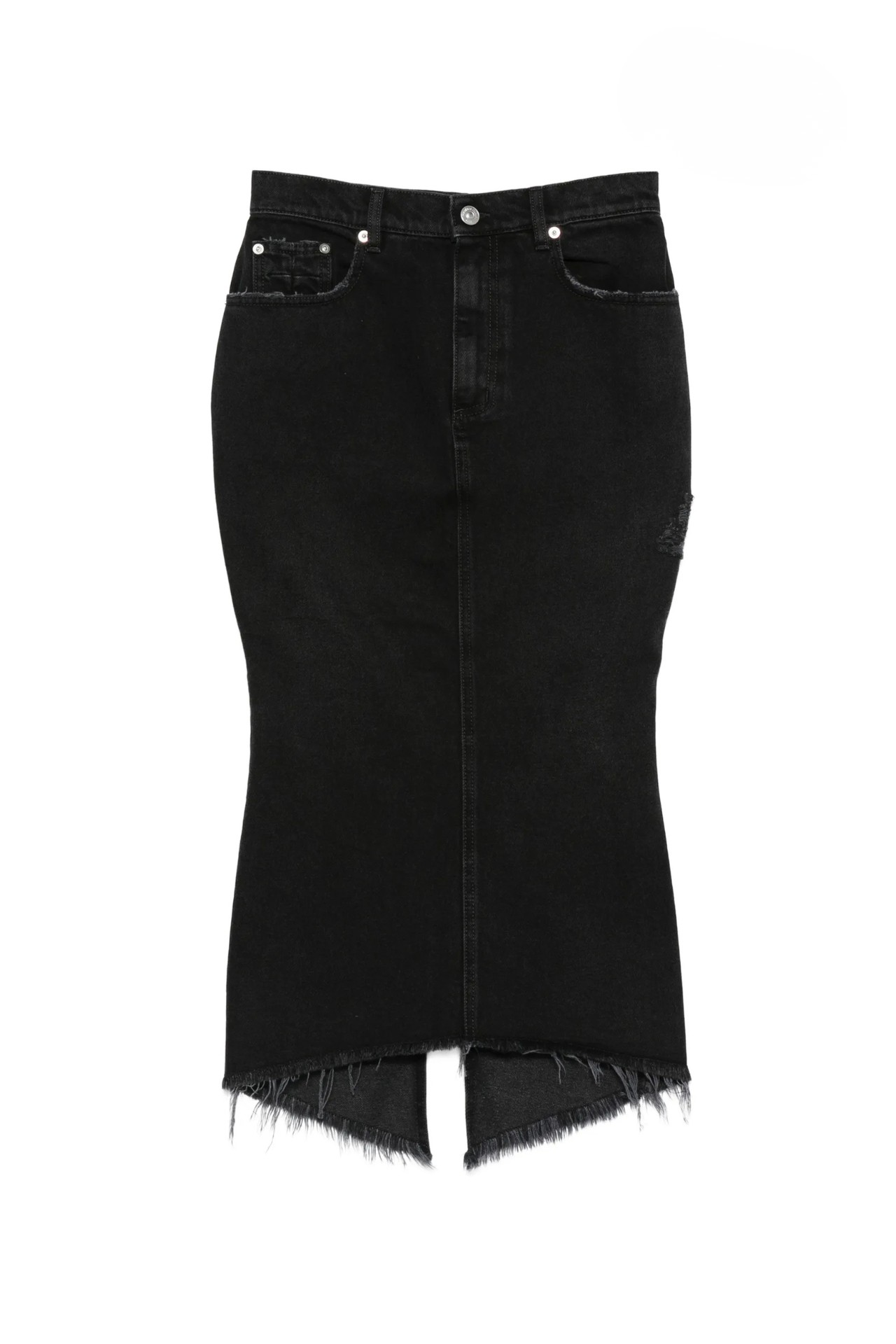 Matières Fécales  Distressed frayed midi skirt