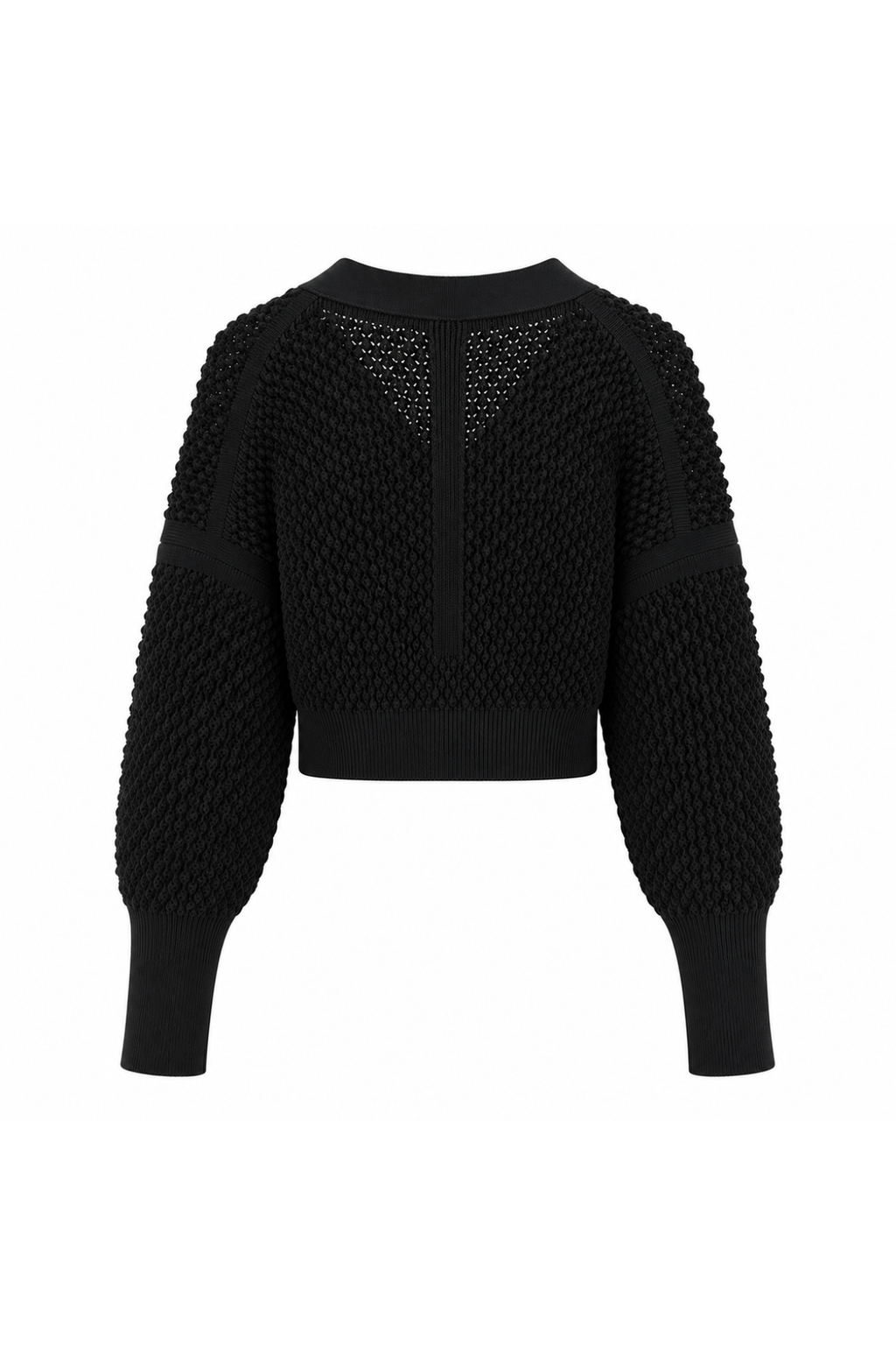 CFCL Lattice Cropped Cardigan Black