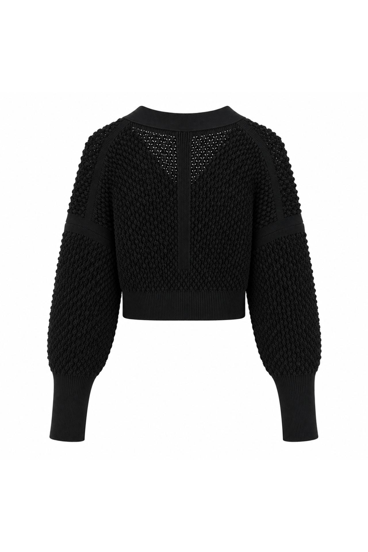 CFCL Lattice Cropped Cardigan Black