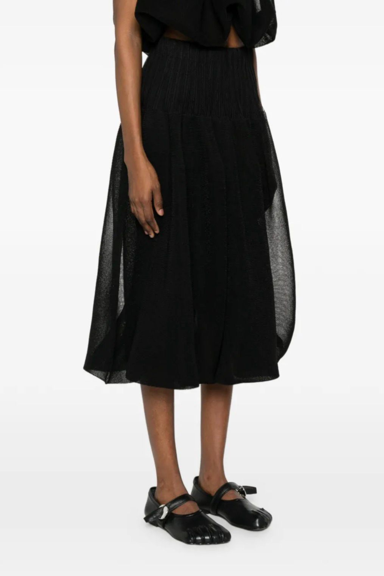 CFCL Overwrapped Pottery Skirt Black