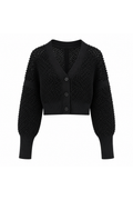 CFCL Lattice Cropped Cardigan Black