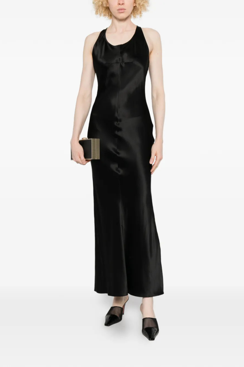 Matières Fécales Rose Slip Dress Black